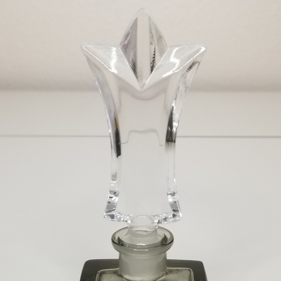 Vintage Art‎ Deco Smoked Glass Perfume Bottle With Tall Ornate Glass Stop… - Picture 7 of 13